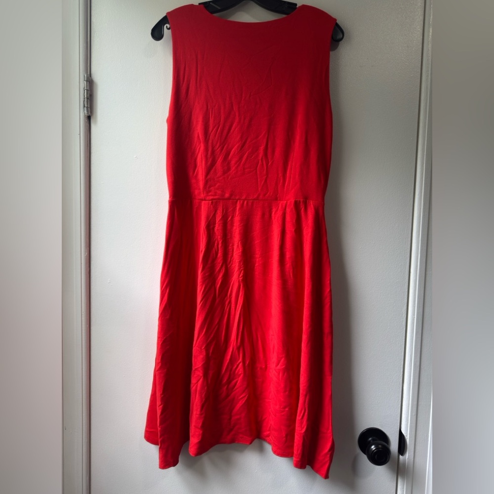 Ann Taylor Red Sheath Midi Dress Cowl Neck - Picture 4 of 8